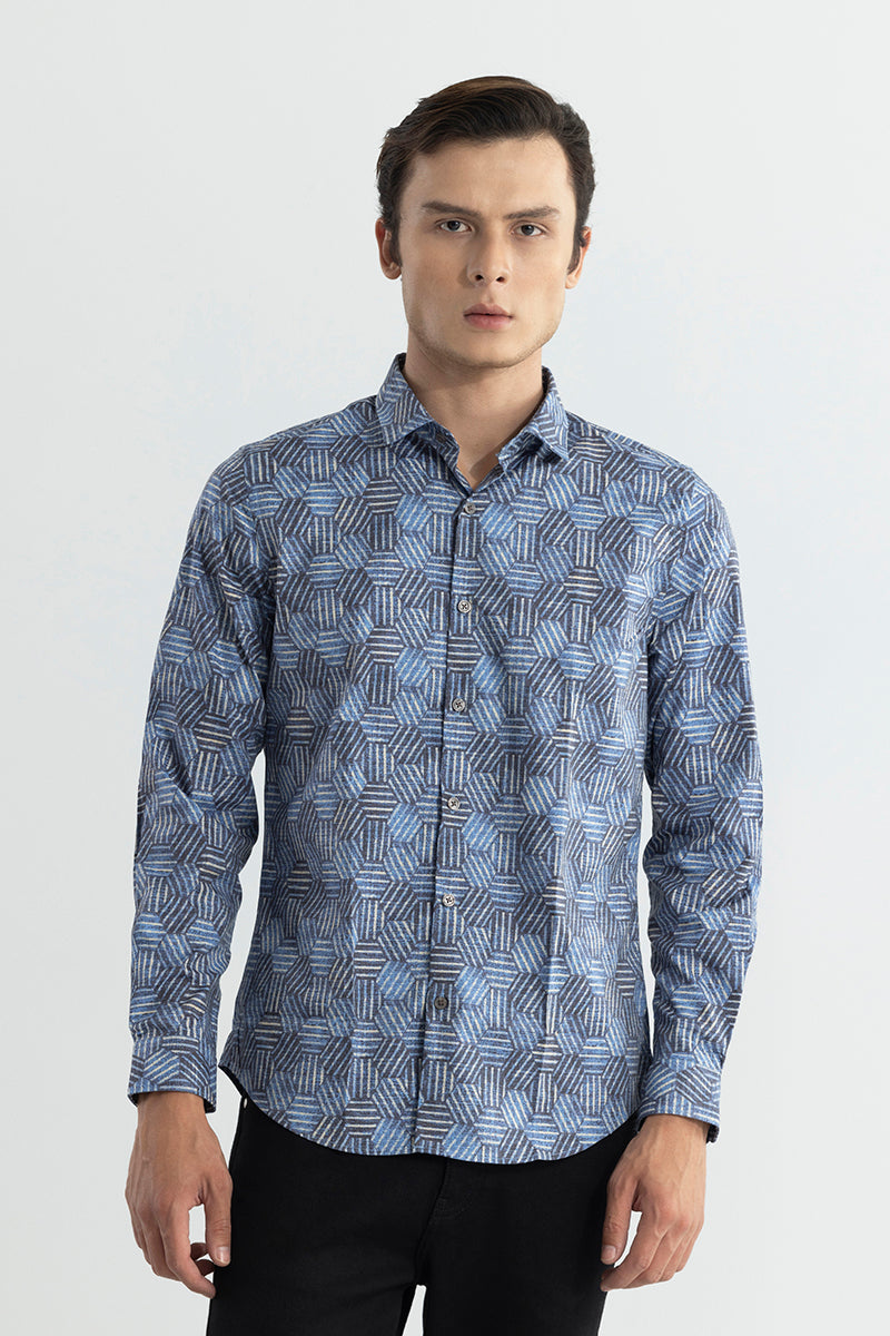 Hexa Design Blue Shirt