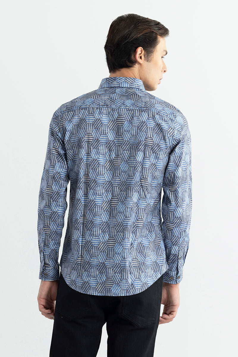 Hexa Design Blue Shirt