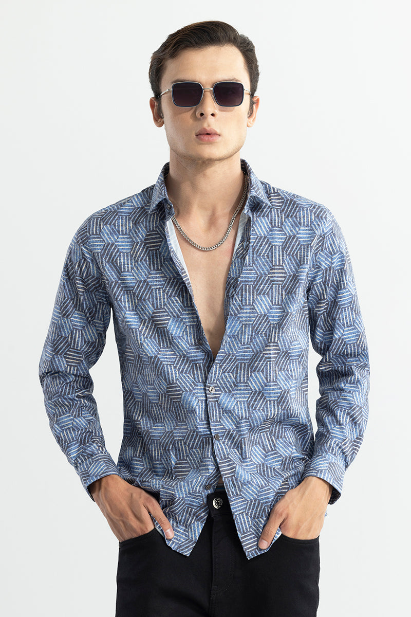 Hexa Design Blue Shirt