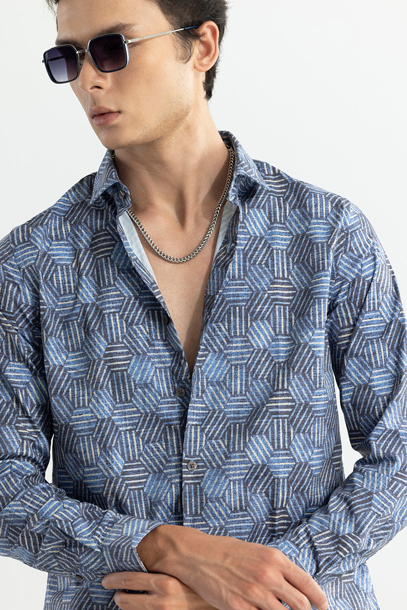 Hexa Design Blue Shirt