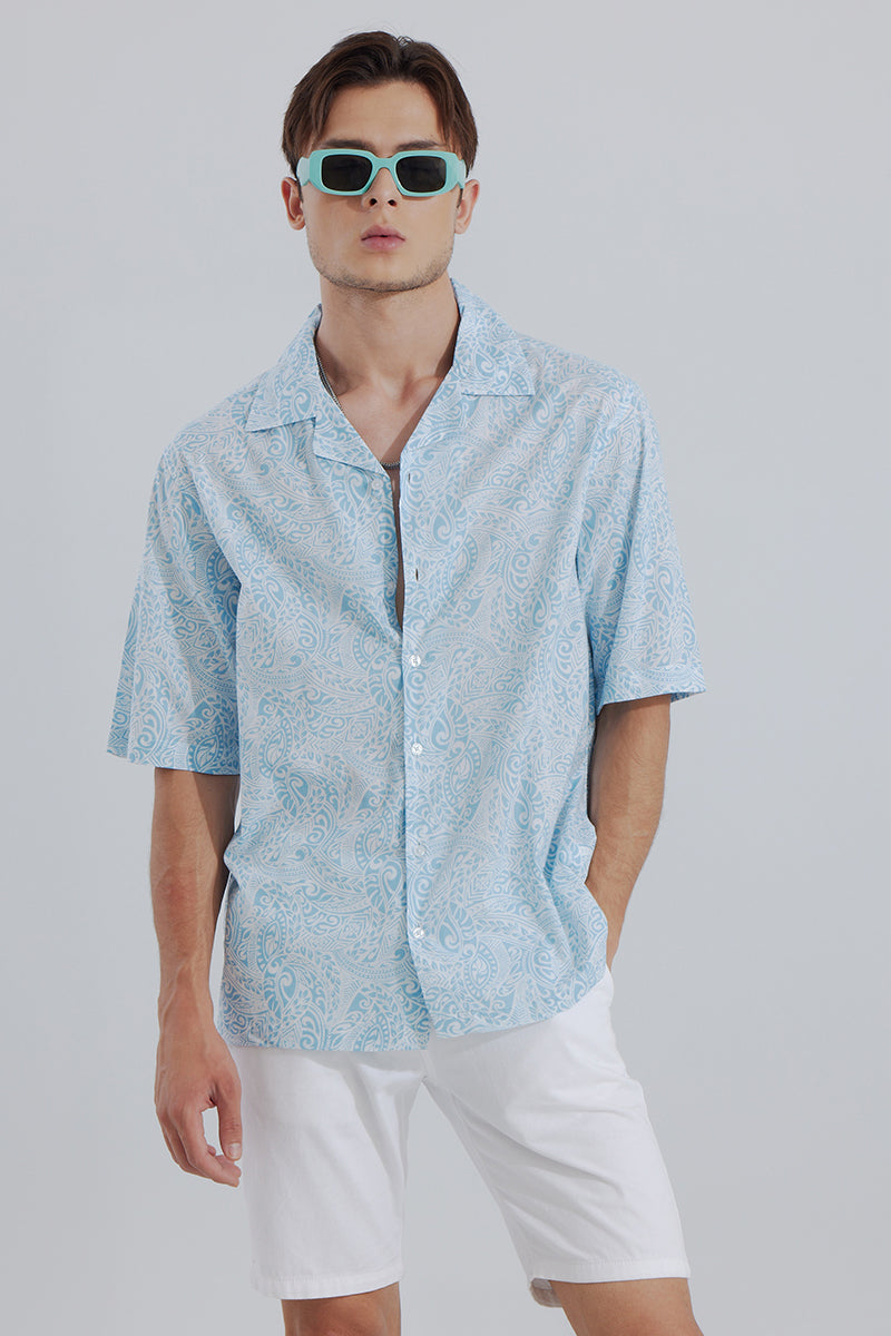 Buy Men's Maui Blue Oversized Shirt Online | SNITCH