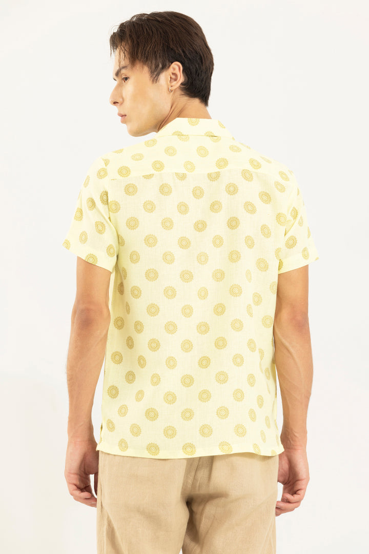 Traditional Circle Yellow Linen Shirt