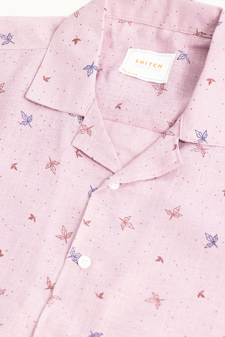 Three Leaf Clover Pink Linen Shirt