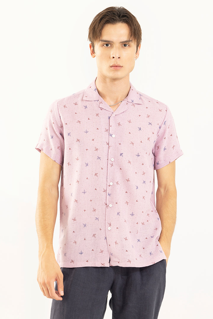 Three Leaf Clover Pink Linen Shirt