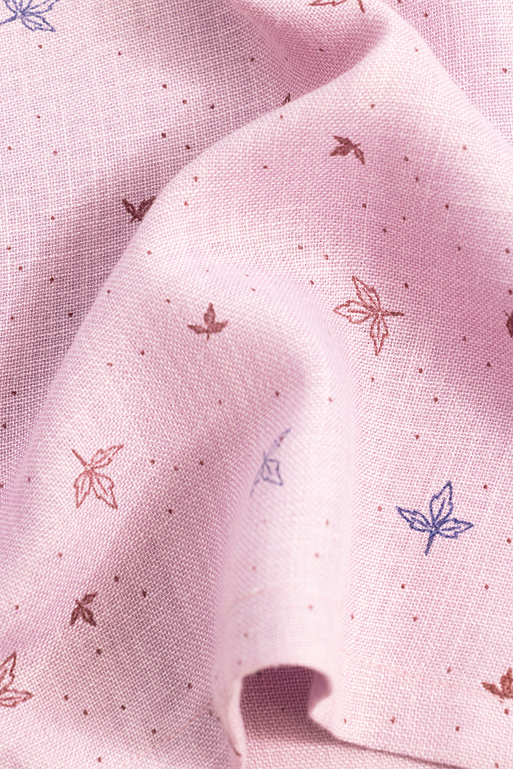 Three Leaf Clover Pink Linen Shirt