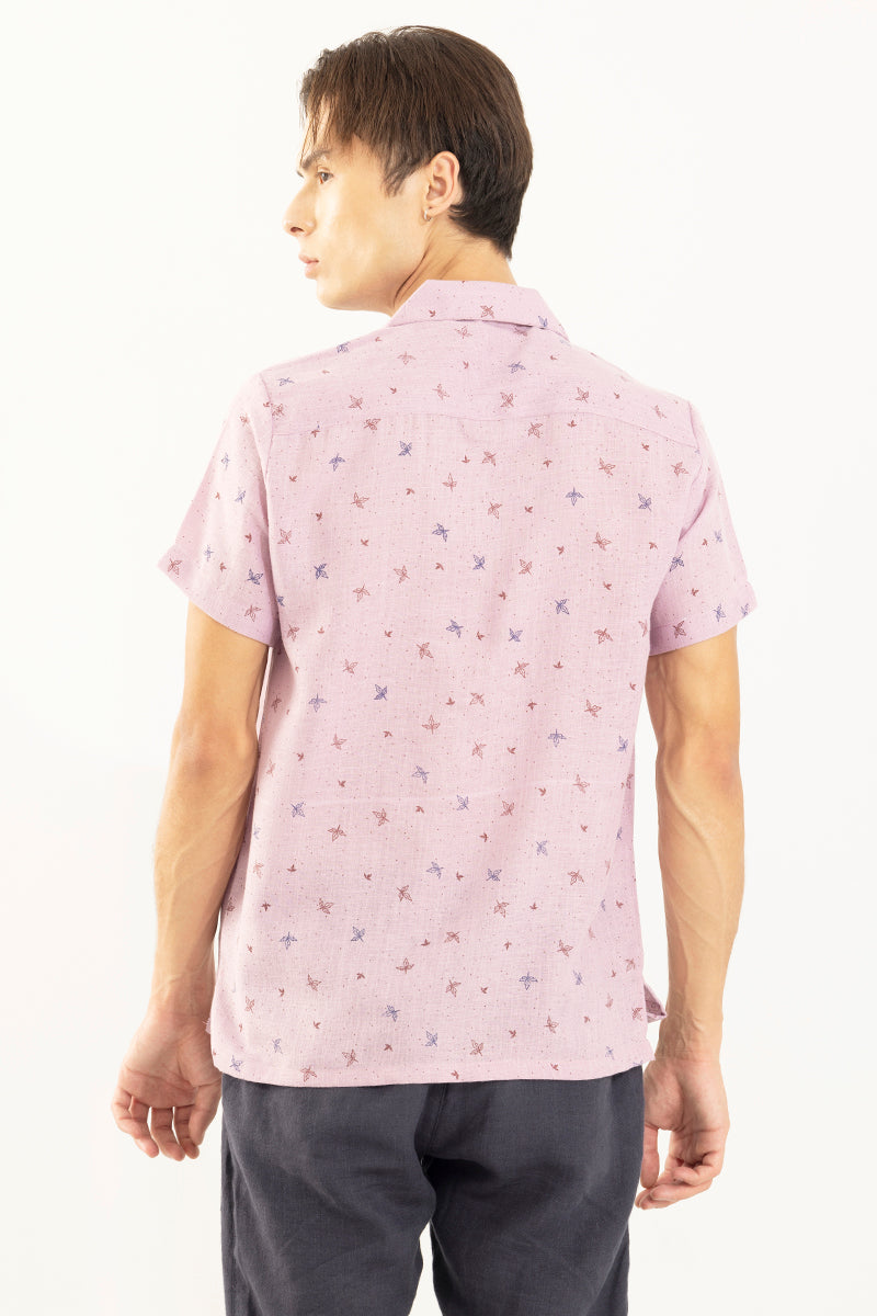 Three Leaf Clover Pink Linen Shirt