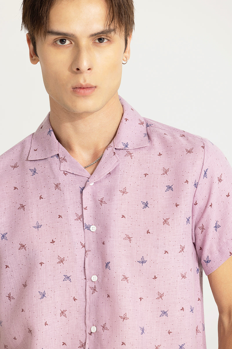 Three Leaf Clover Pink Linen Shirt