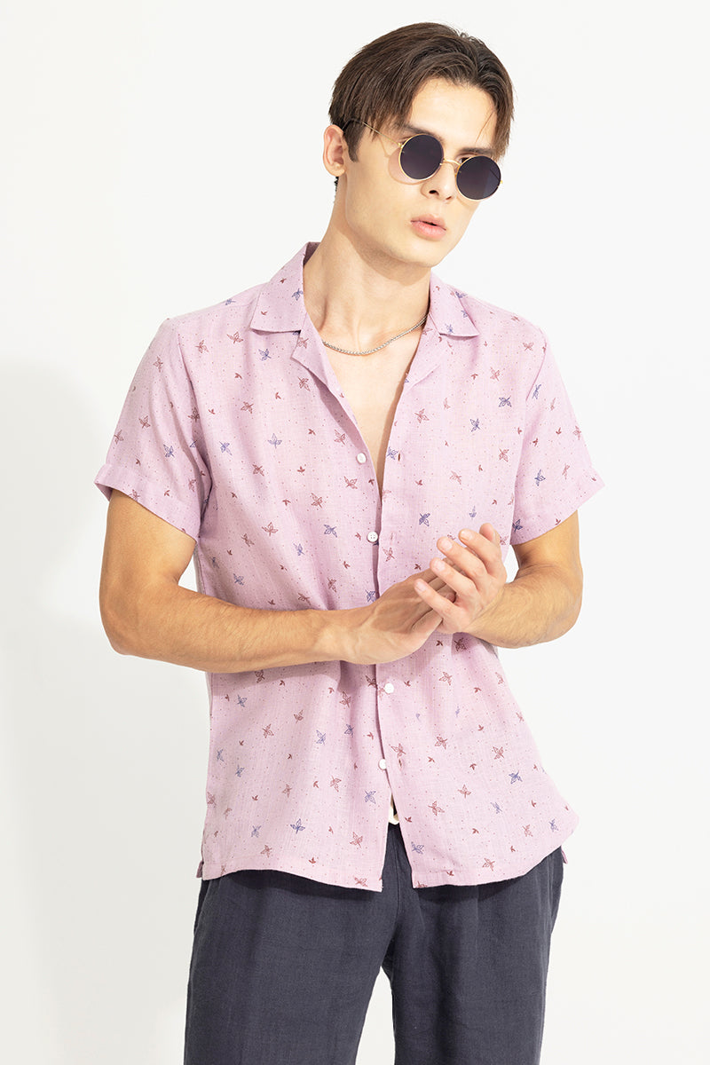 Three Leaf Clover Pink Linen Shirt