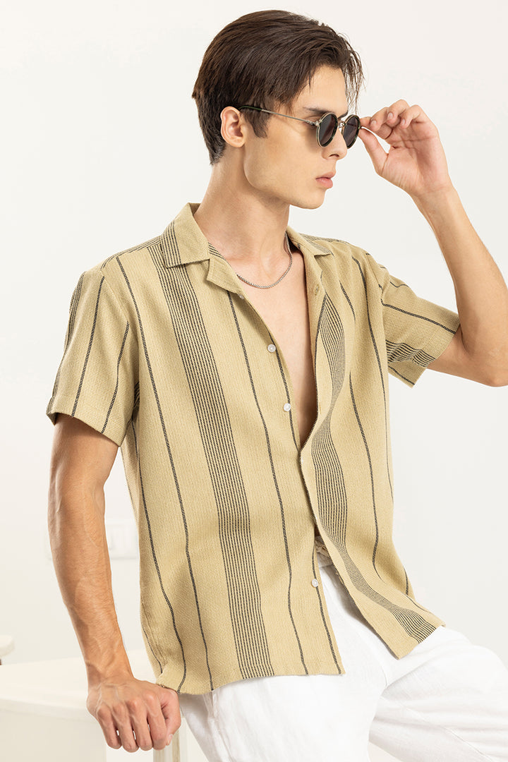 Astral Weave Stripe Beige Shirt