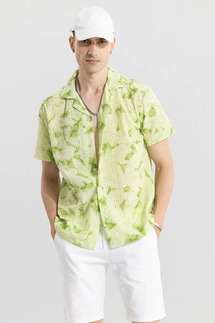 Tie-Dye Hakoba Green Shirt