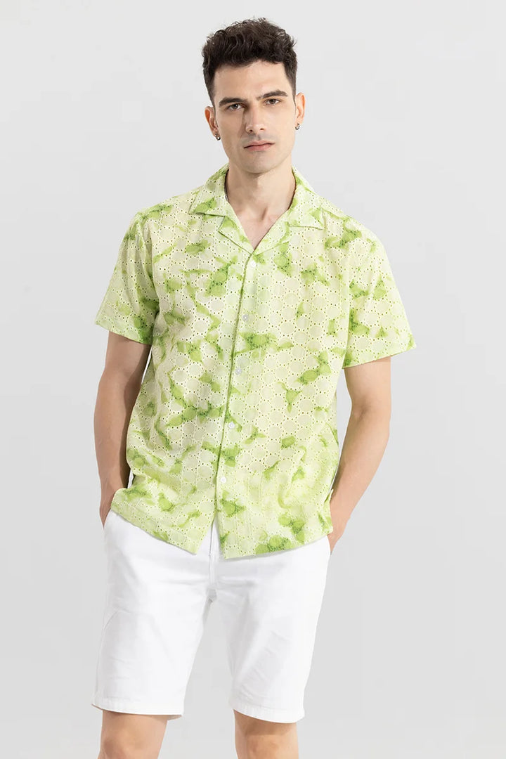 Tie-Dye Hakoba Green Shirt