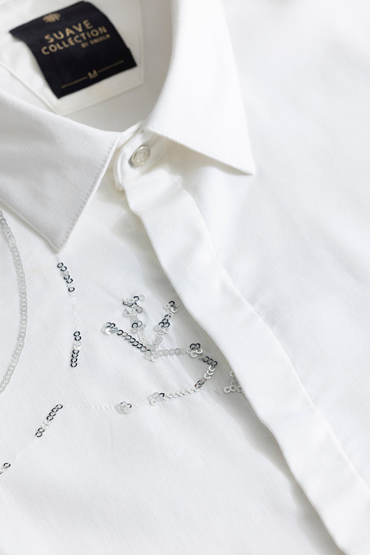 Sunrays Beaded White Shirt