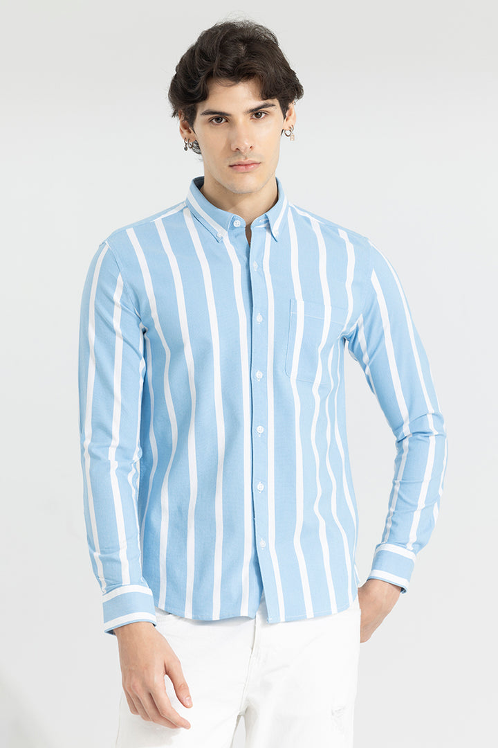 Pencil Stripe Blue Shirt