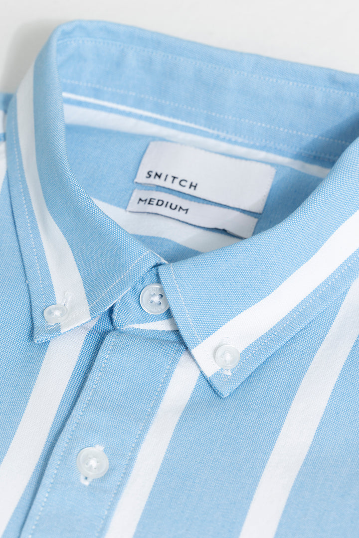 Pencil Stripe Blue Shirt