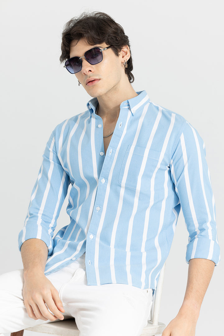 Pencil Stripe Blue Shirt