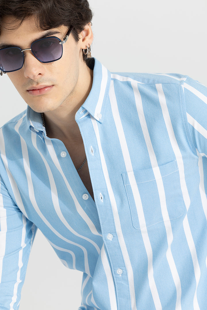 Pencil Stripe Blue Shirt