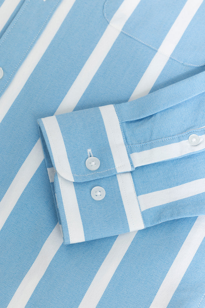 Pencil Stripe Blue Shirt