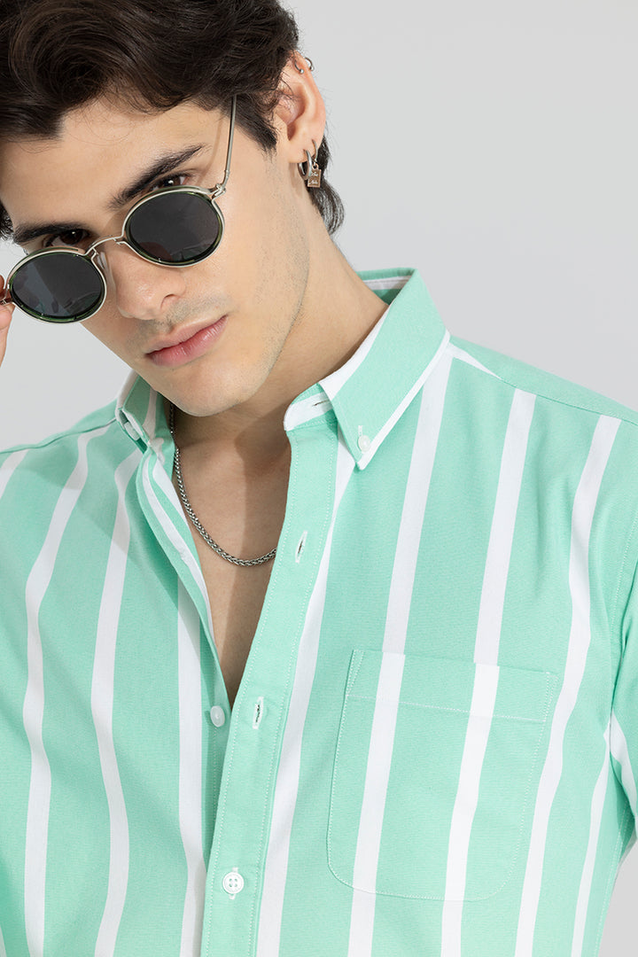 Pencil Stripe Green Shirt