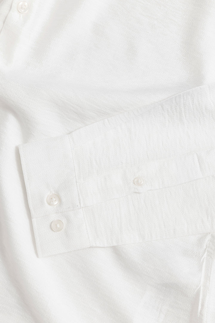 Mao Neckline White Shirt