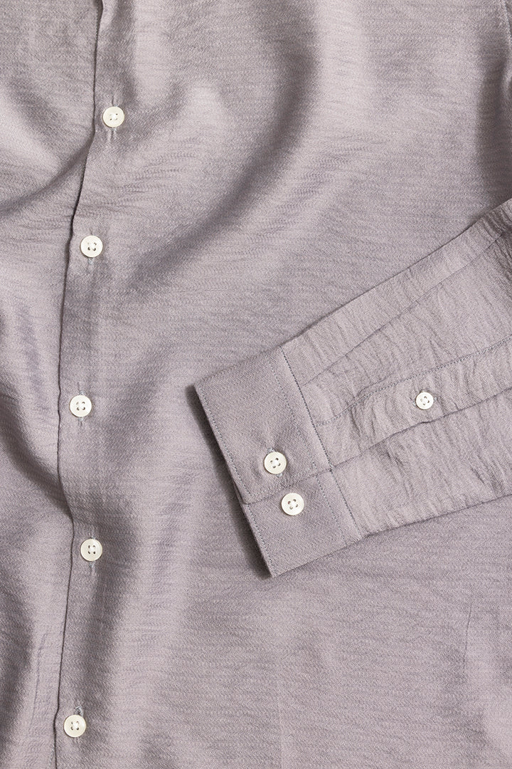 Mao Neckline Grey Shirt