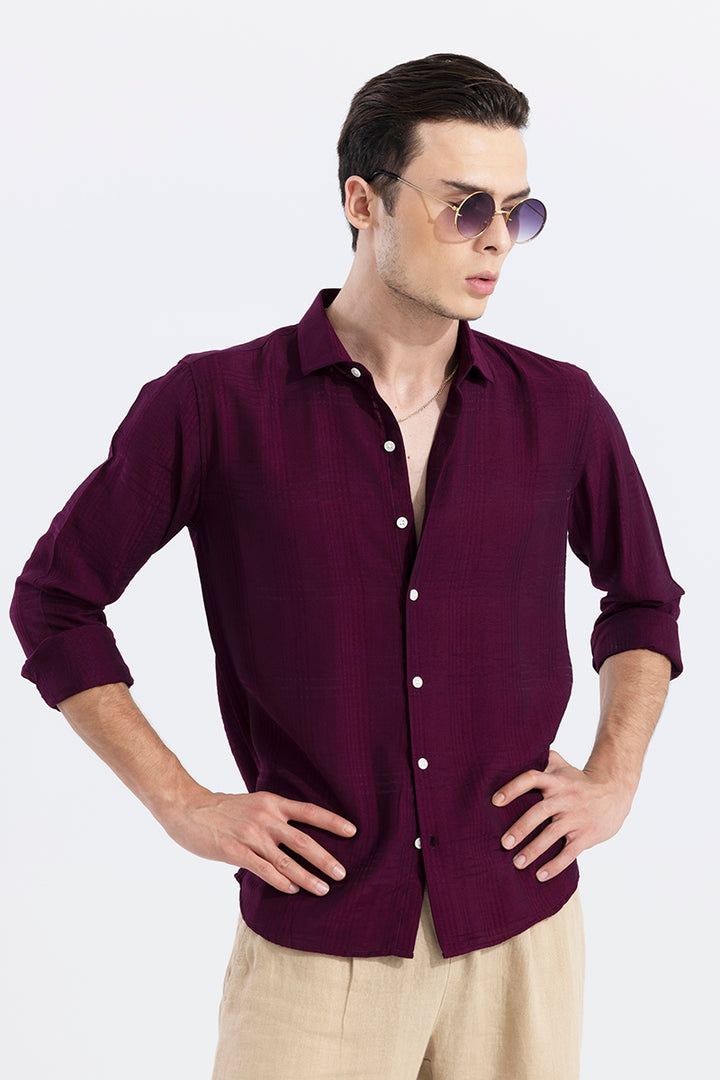 Self Checker Maroon Shirt