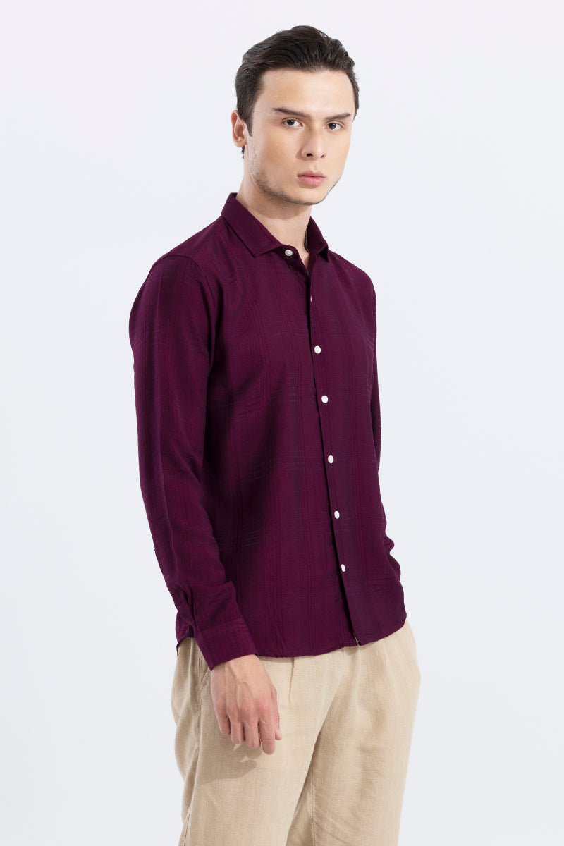 Self Checker Maroon Shirt