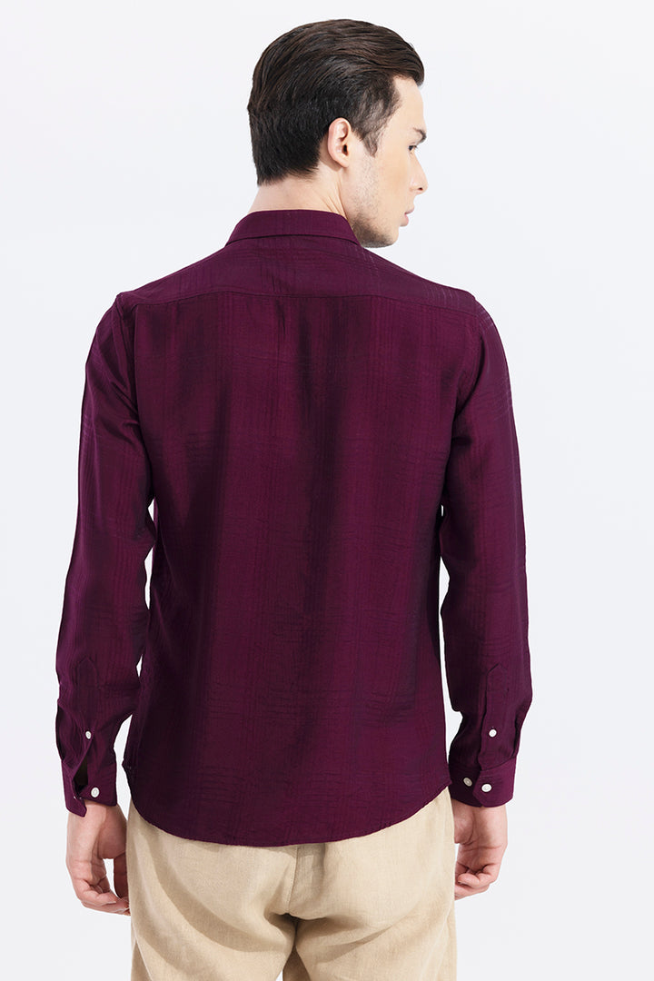 Self Checker Maroon Shirt