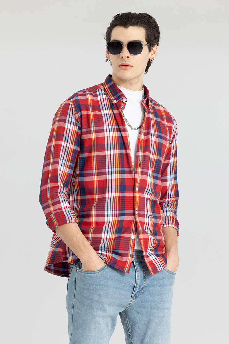 Modest Check Red Shirt