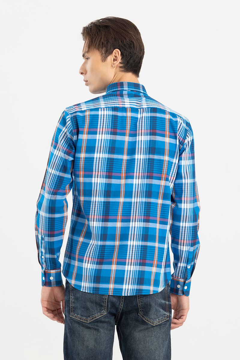 Modest Check Sapphire Blue Shirt