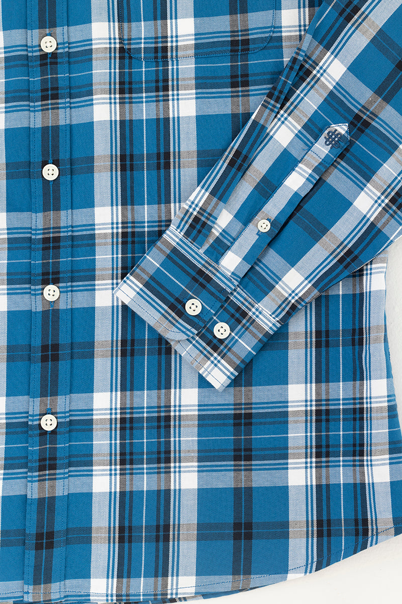 Modest Check Azure Blue Shirt