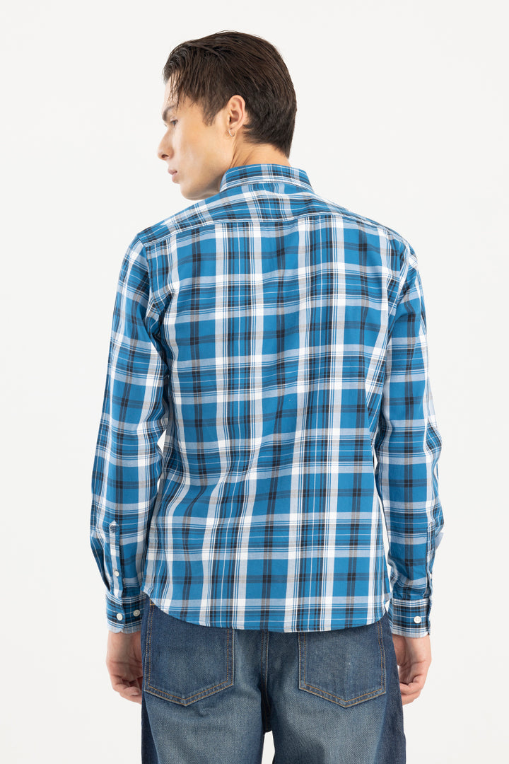 Modest Check Azure Blue Shirt