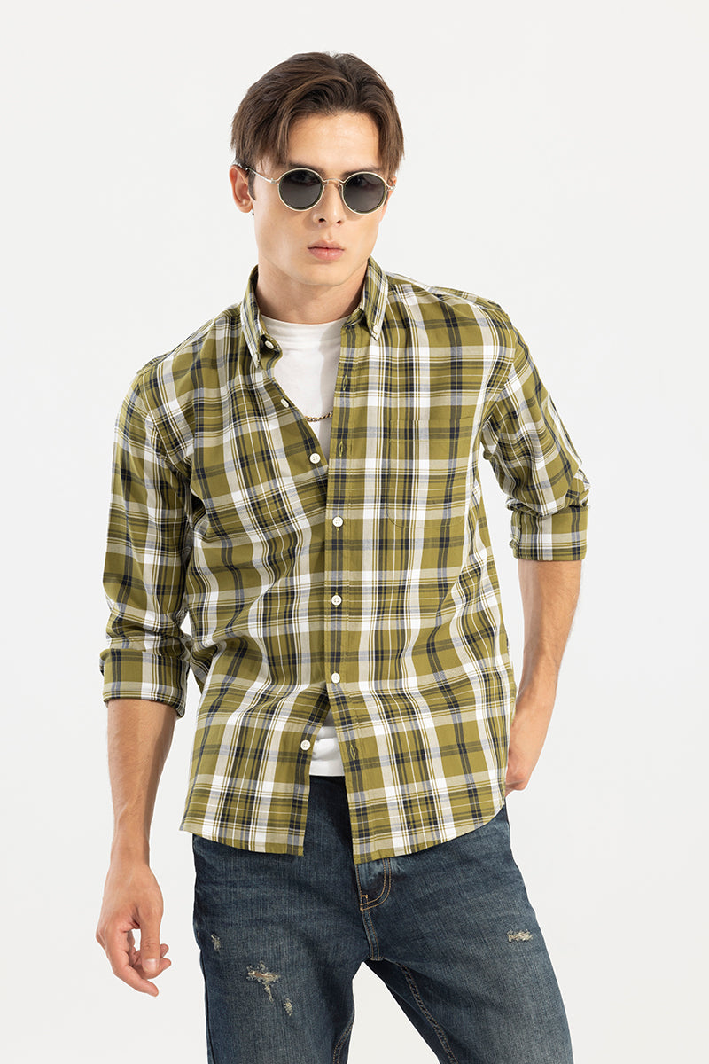 Modest Check Khaki Shirt