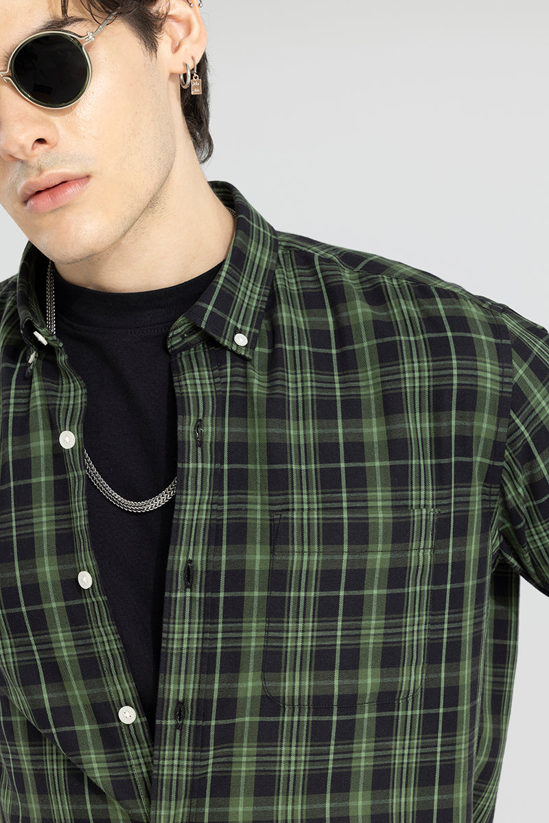 Modest Check Green Shirt