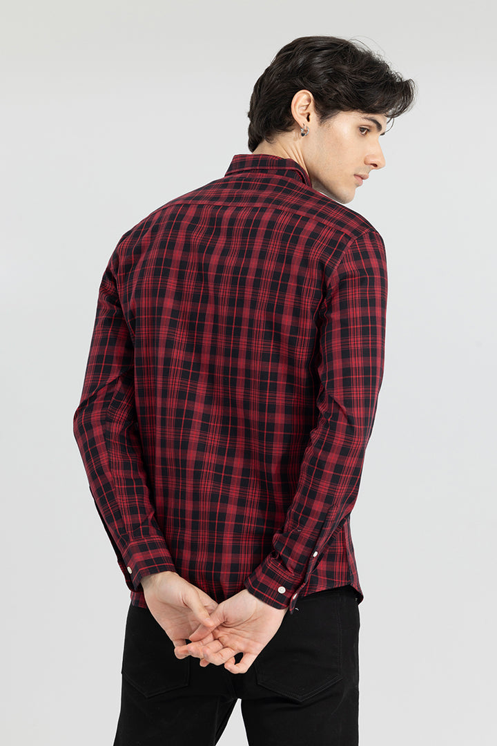 Modest Check Burgundy Shirt