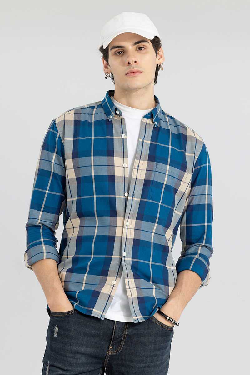 Modest Check Blue Shirt