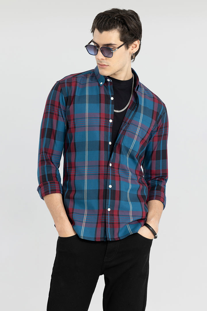 Modest Check Cobalt Blue Shirt