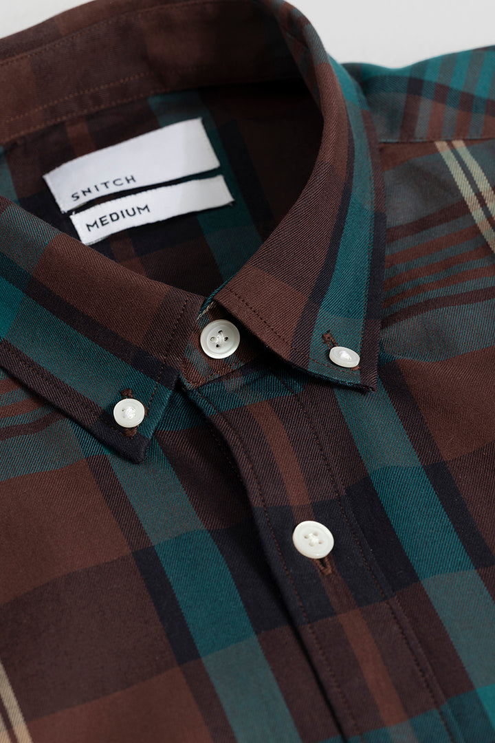 Modest Check Dark Brown Shirt