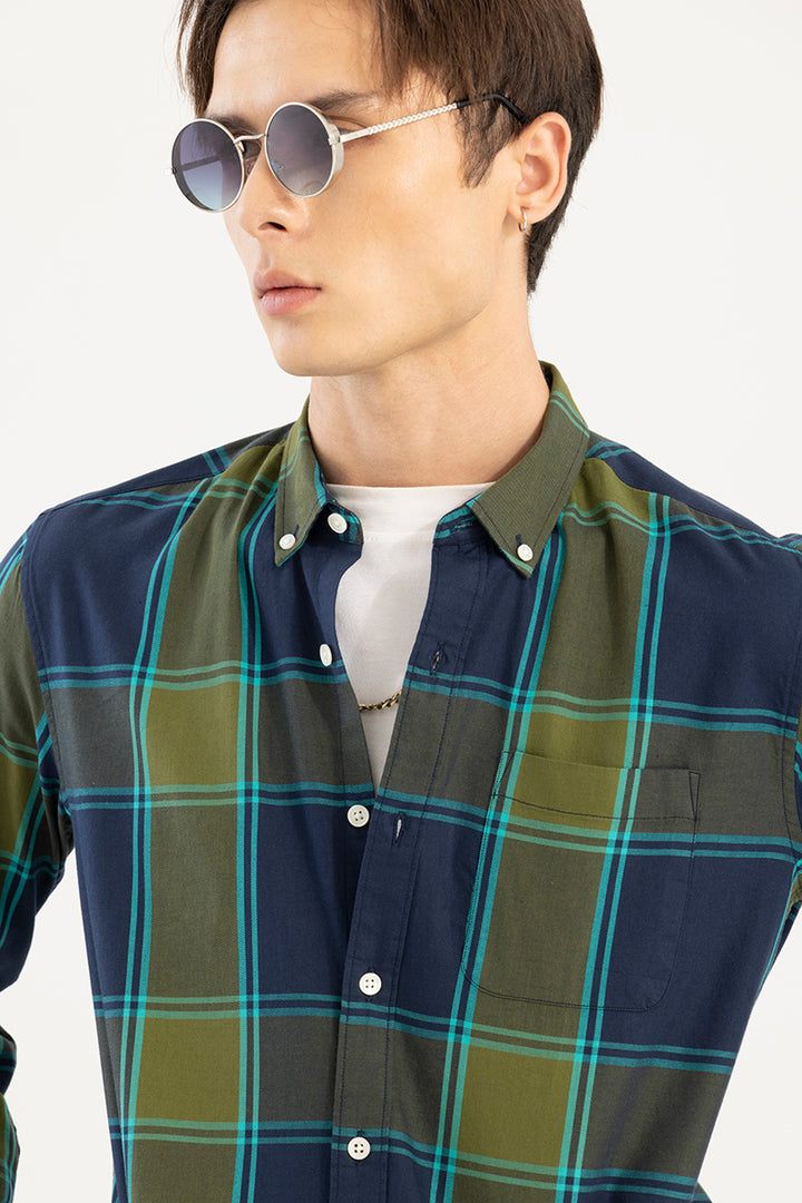 Modest Check Olive Shirt