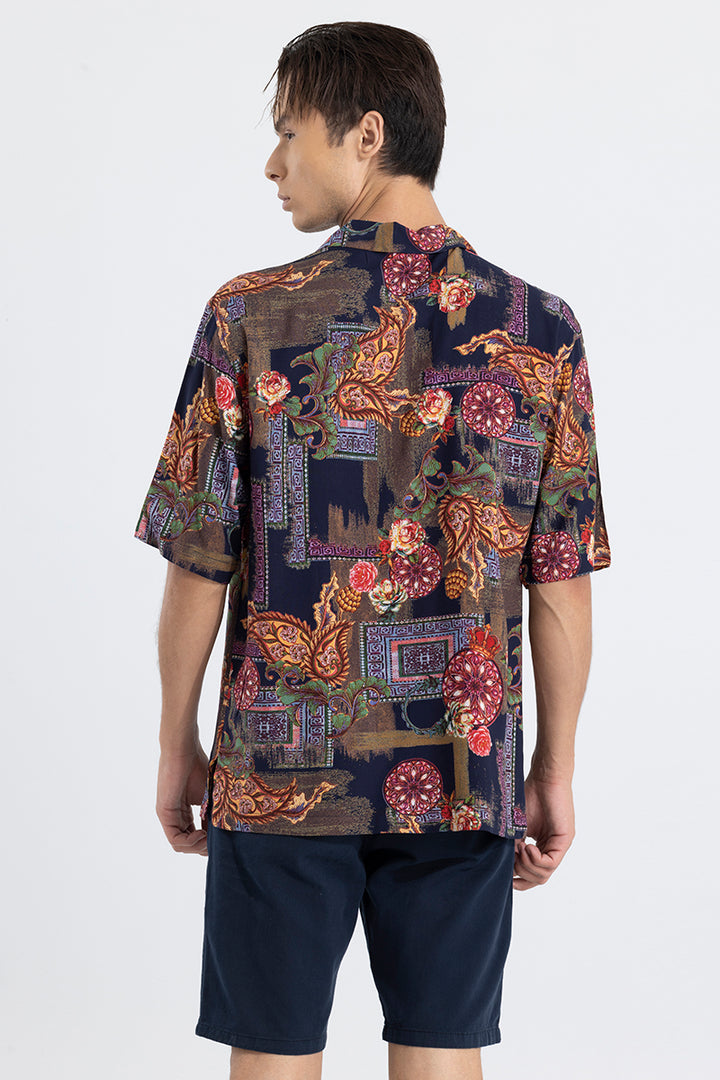 Wildflower Waltz Red Oversized Shirt