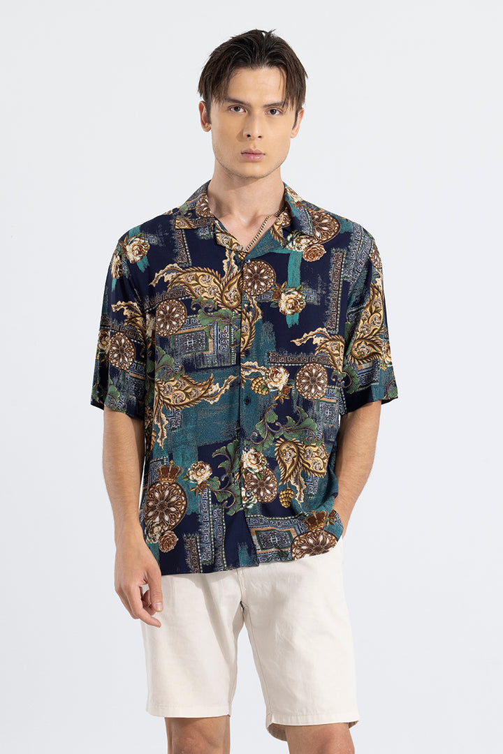 Wildflower Waltz Green Oversized Shirt