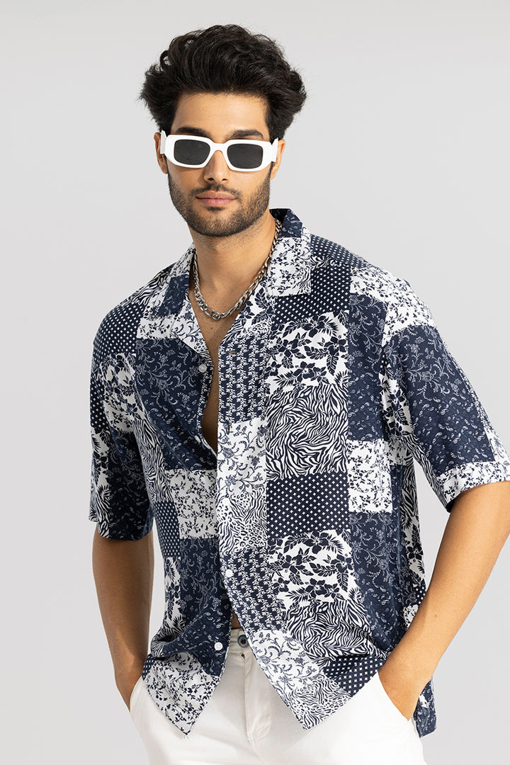 Spotless Bandana Dark Blue Oversized Shirt