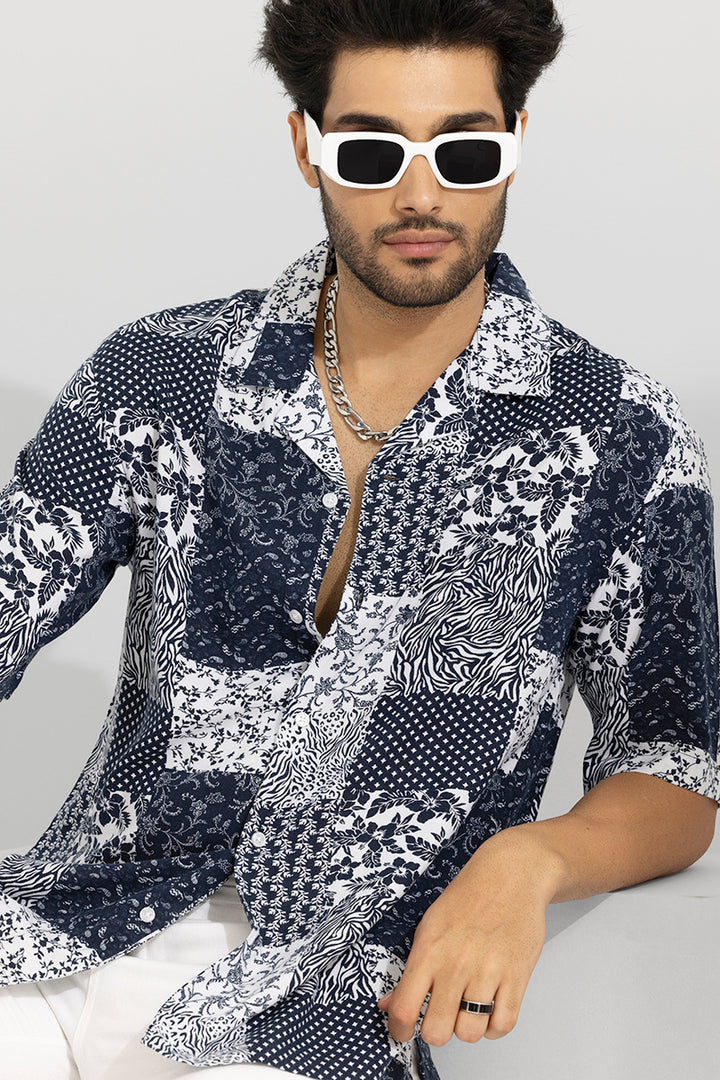 Spotless Bandana Dark Blue Oversized Shirt