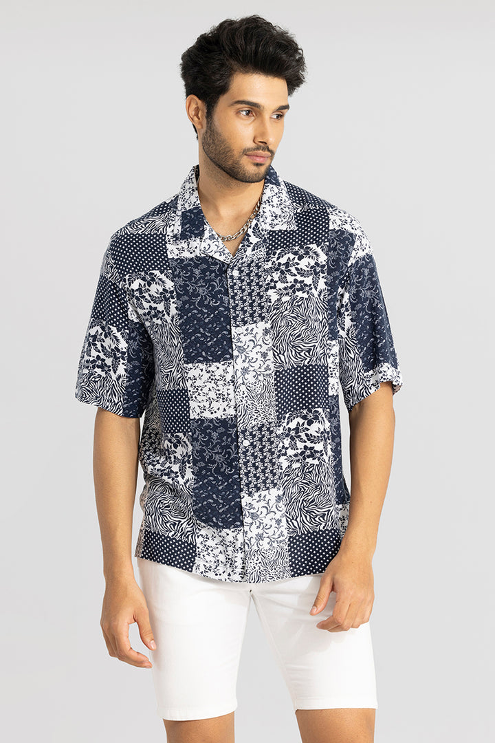 Spotless Bandana Dark Blue Oversized Shirt