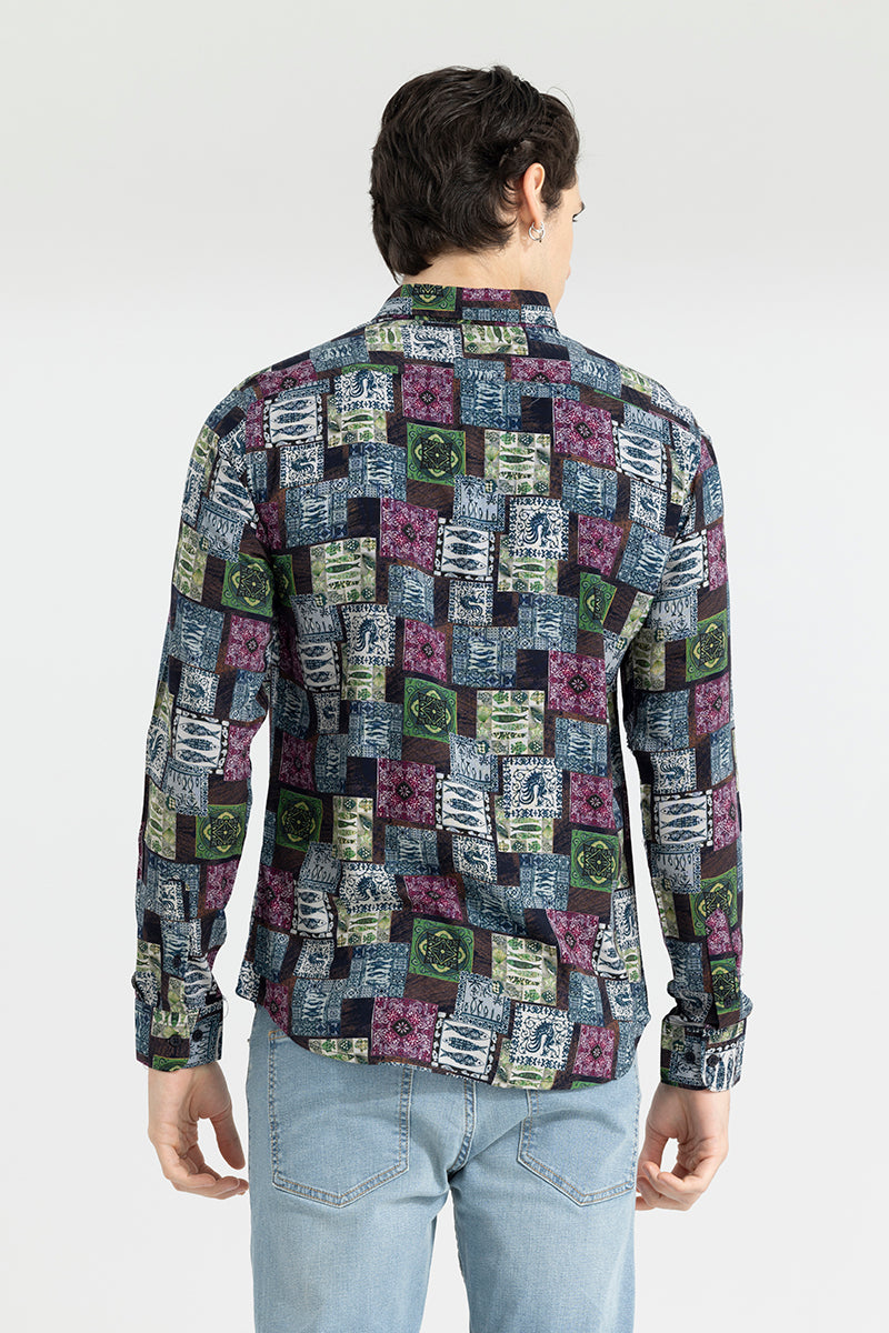 Nomadic Fish Print Blue Shirt