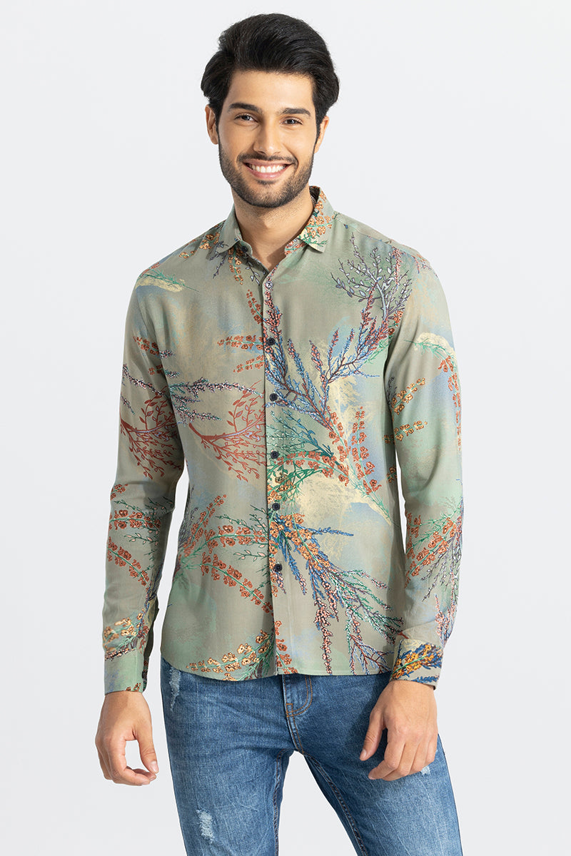 Fuji Flower Green Shirt