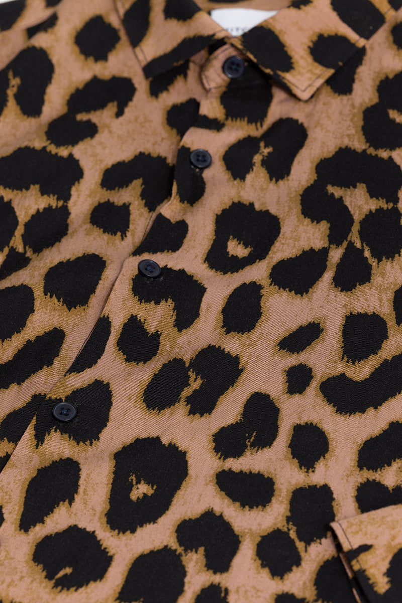 Leopard Montage Brown Shirt