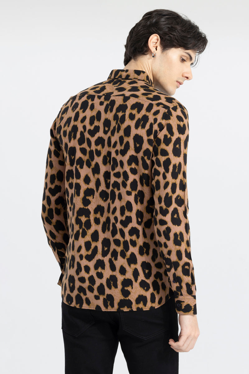 Leopard Montage Brown Shirt