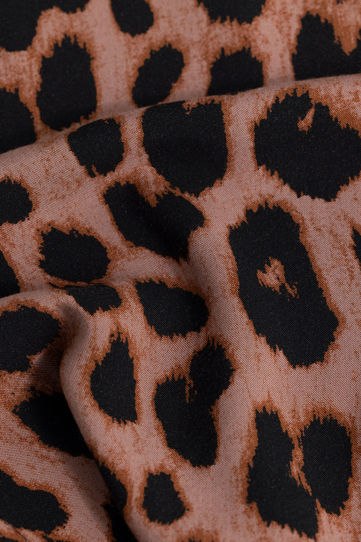 Leopard Montage Light Brown Shirt