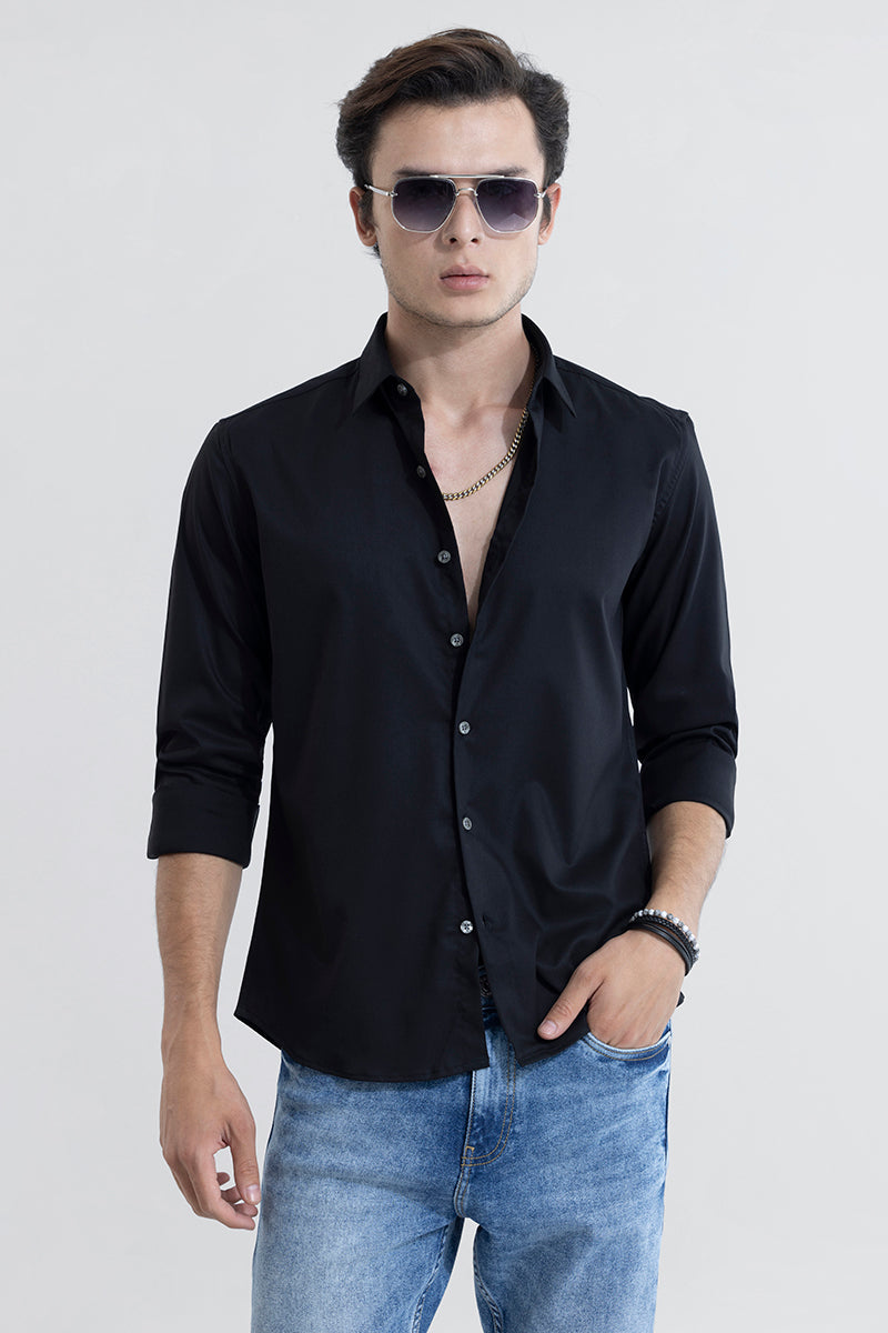 Folksy Dark Black Shirt