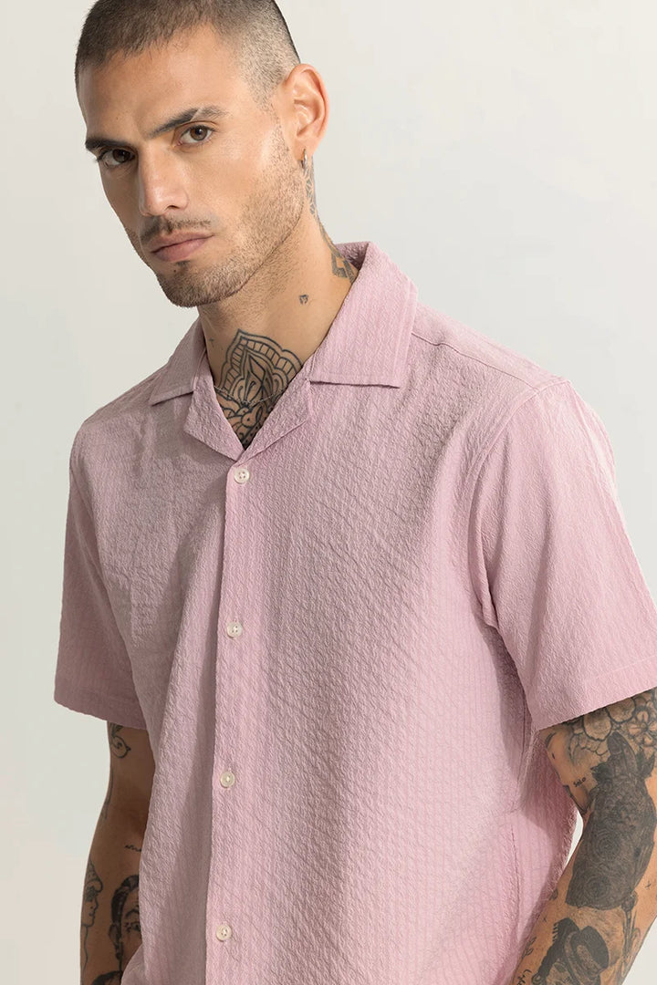 Shrink Textured Pink Shirt